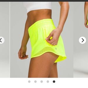 lululemon sz 8 Hotty Hot Highlight Yellow Shorts running tennis gym workout yoga